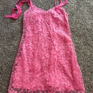Francesca's Collections Pink Floral Mini Dress
